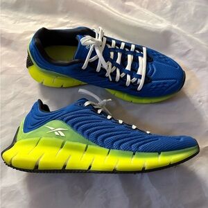 Reebok Big Kids Vibrant Blue and Neon Yellow Athletic Sneakers